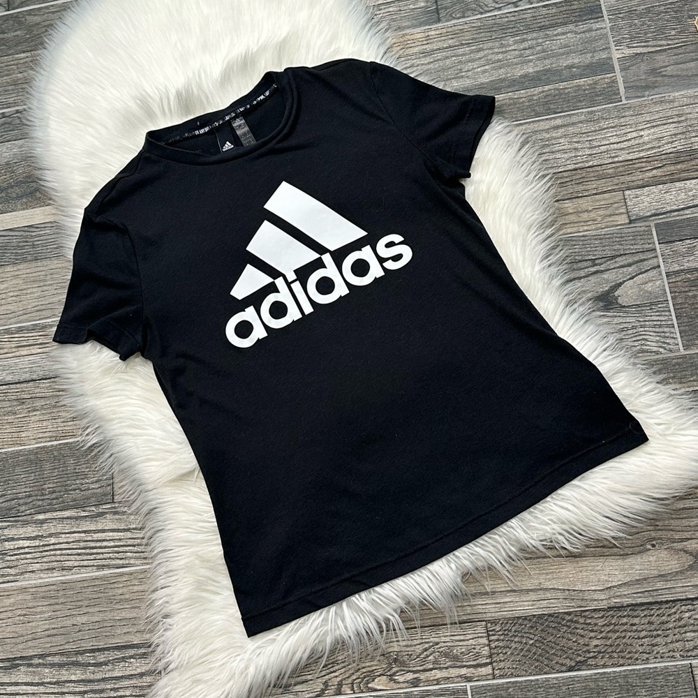 Adidas Black and White Logo Short Sleeve T-Shirt